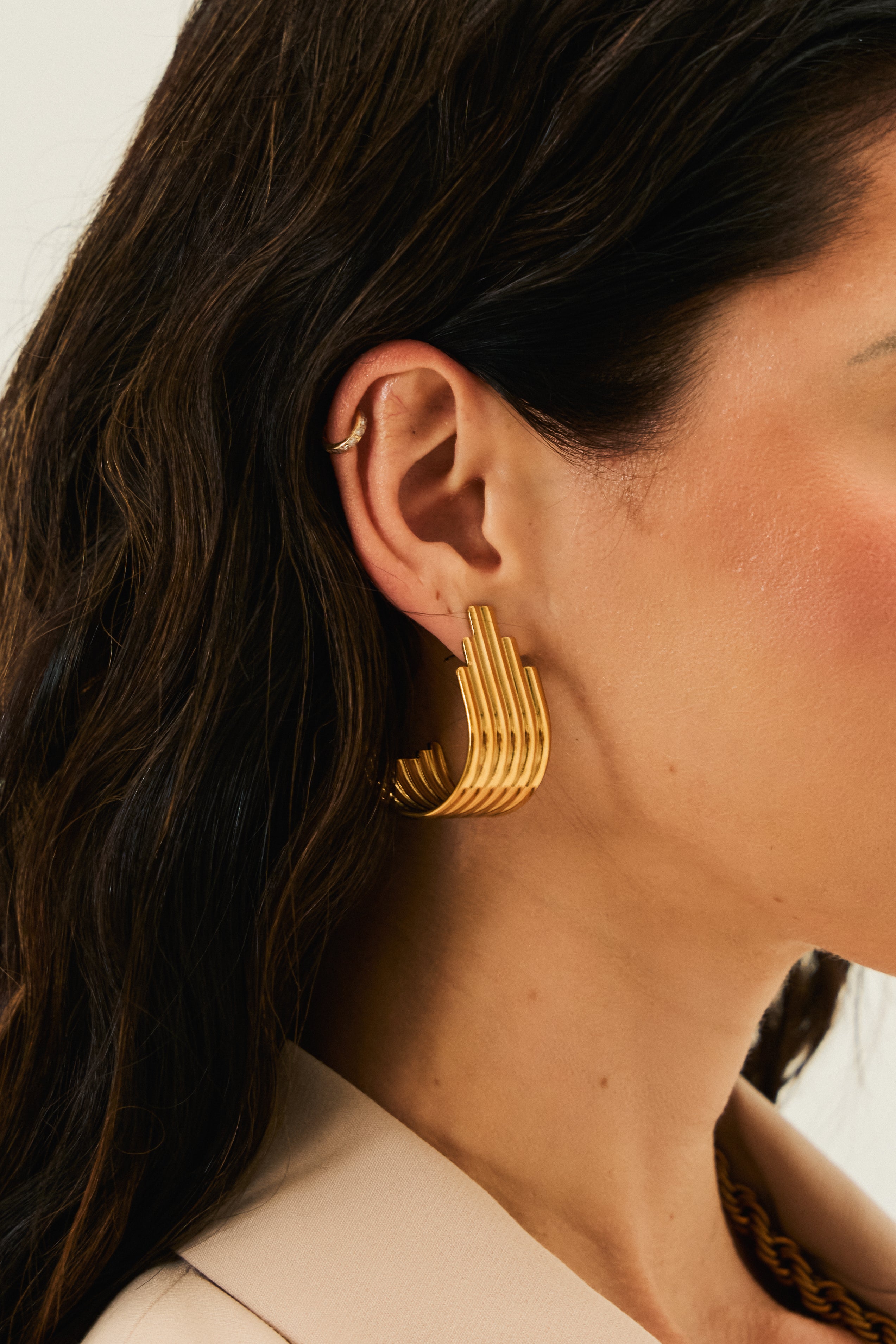 Ophelia Arc Earrings in 18K Gold Plated
