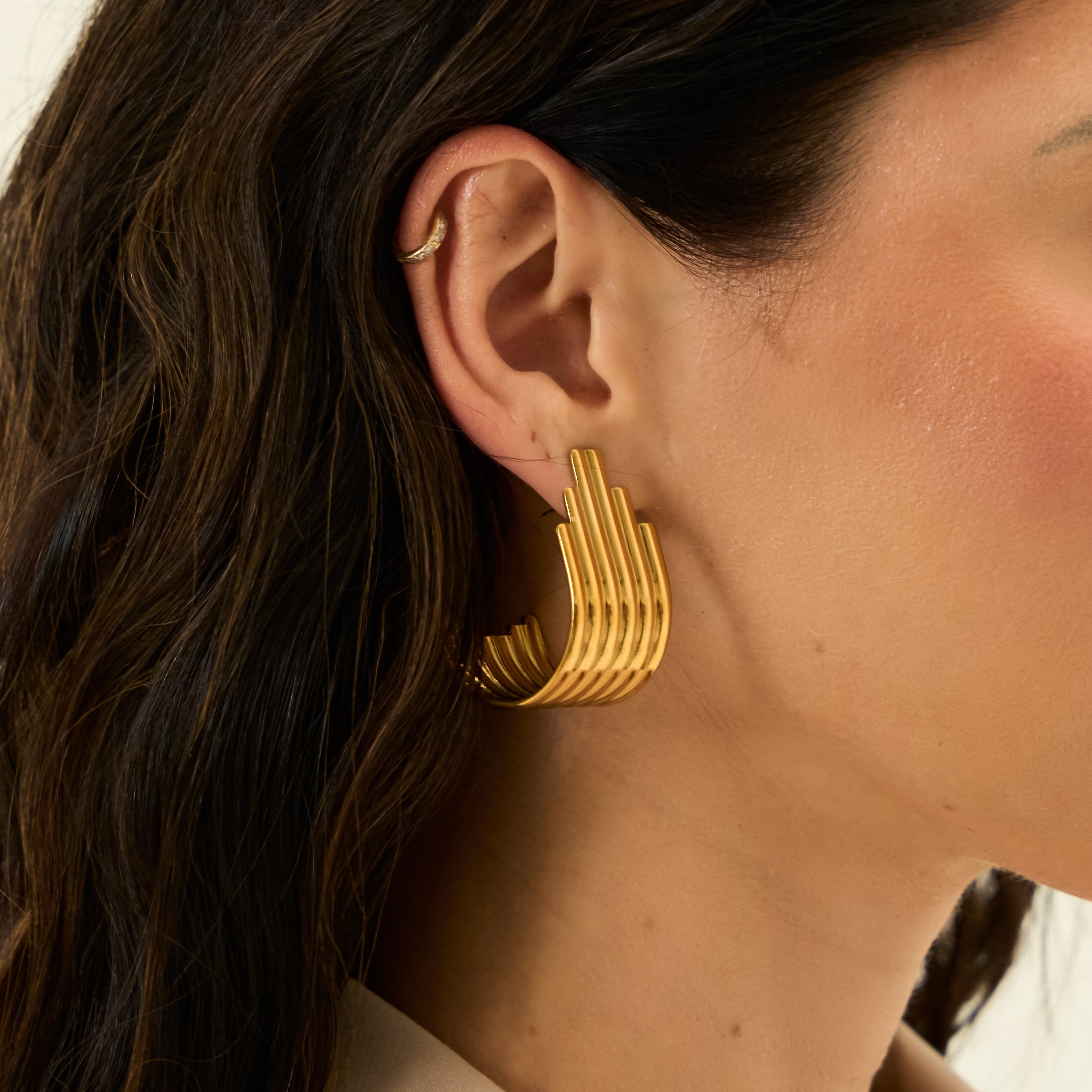 Ophelia Arc Earrings in 18K Gold Plated