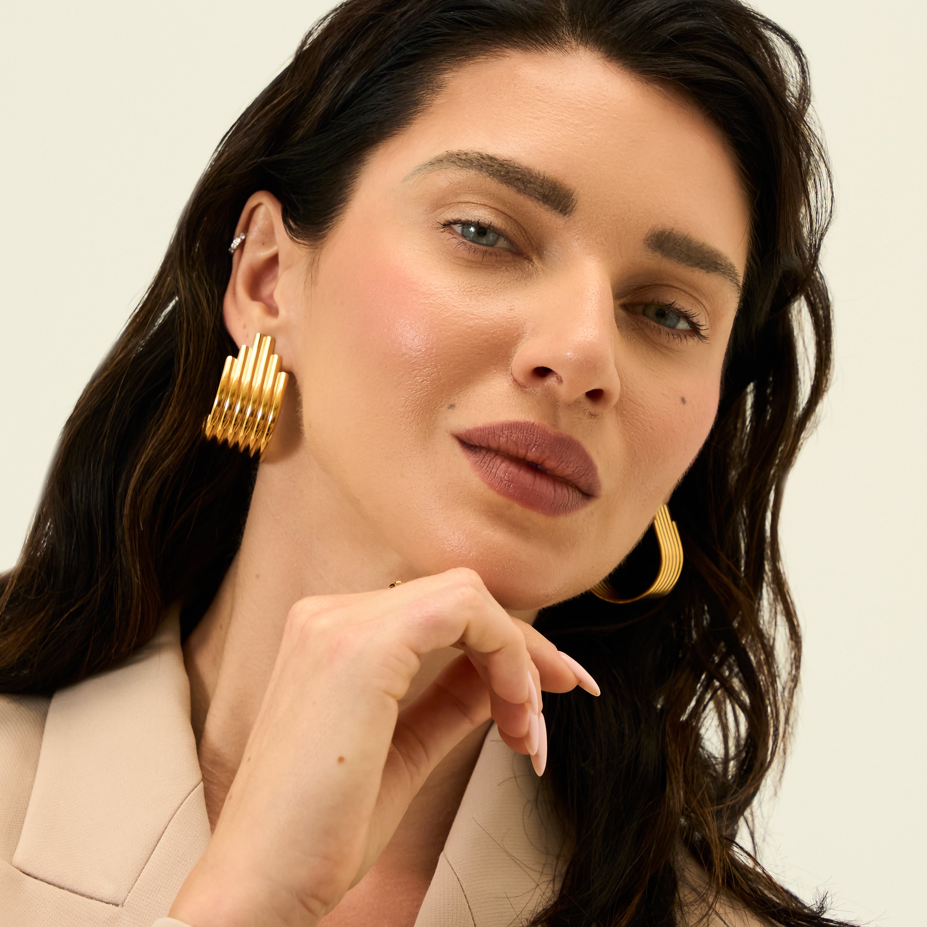 Ophelia Arc Earrings in 18K Gold Plated