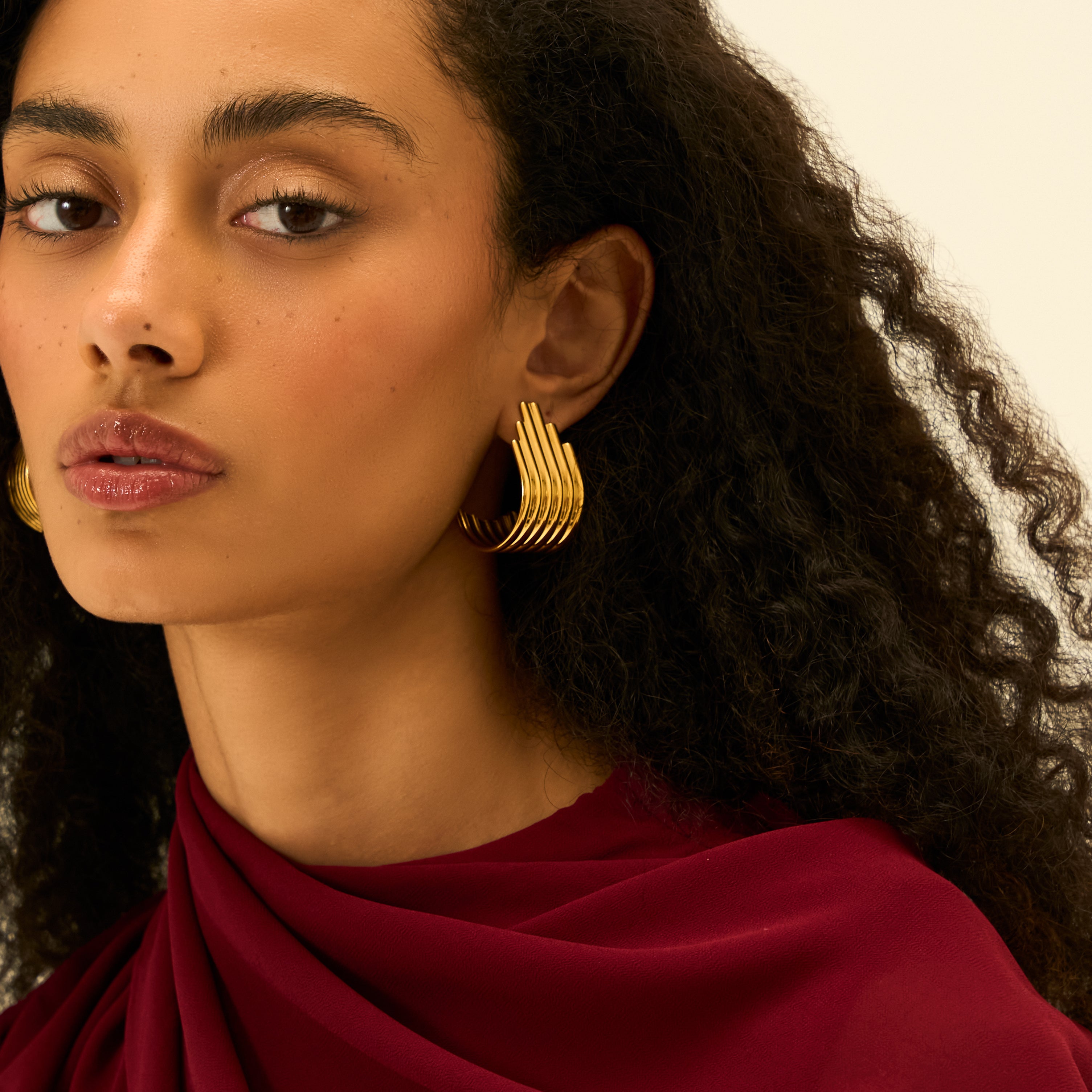 Ophelia Arc Earrings in 18K Gold Plated