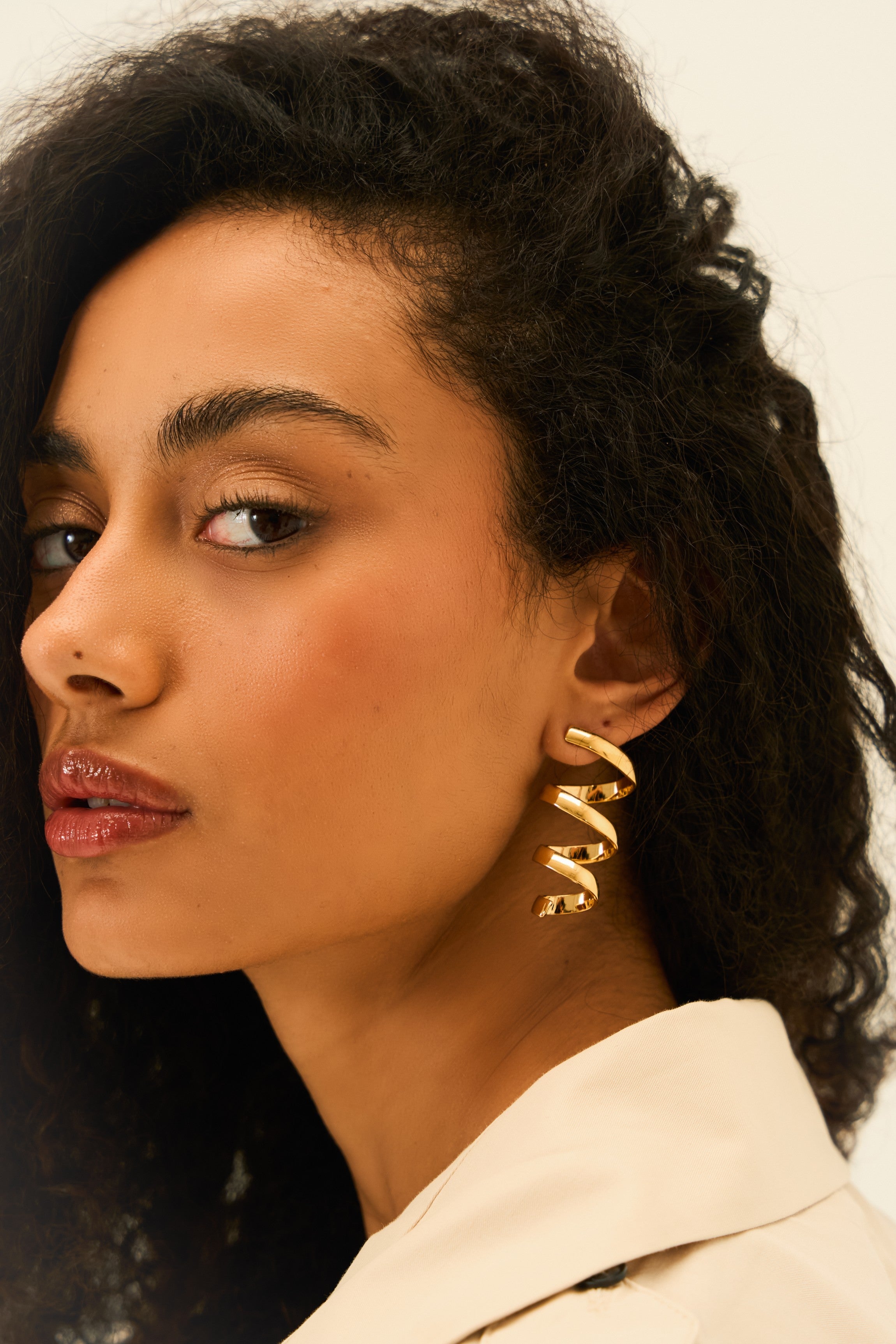 Sylvie Twisted Gold Earrings in 18K Gold Plated