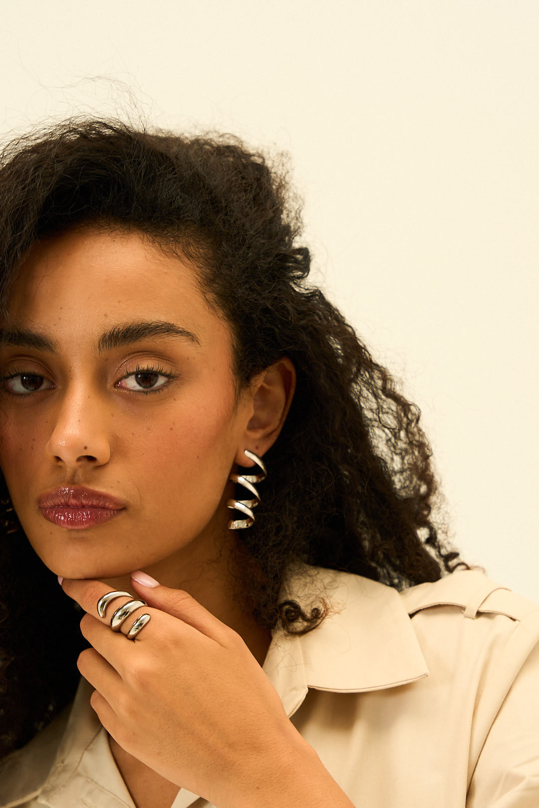 Sylvie Twisted Gold Earrings in 18K Gold Plated