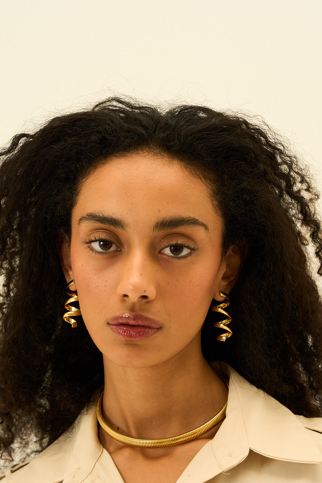 Sylvie Twisted Gold Earrings in 18K Gold Plated