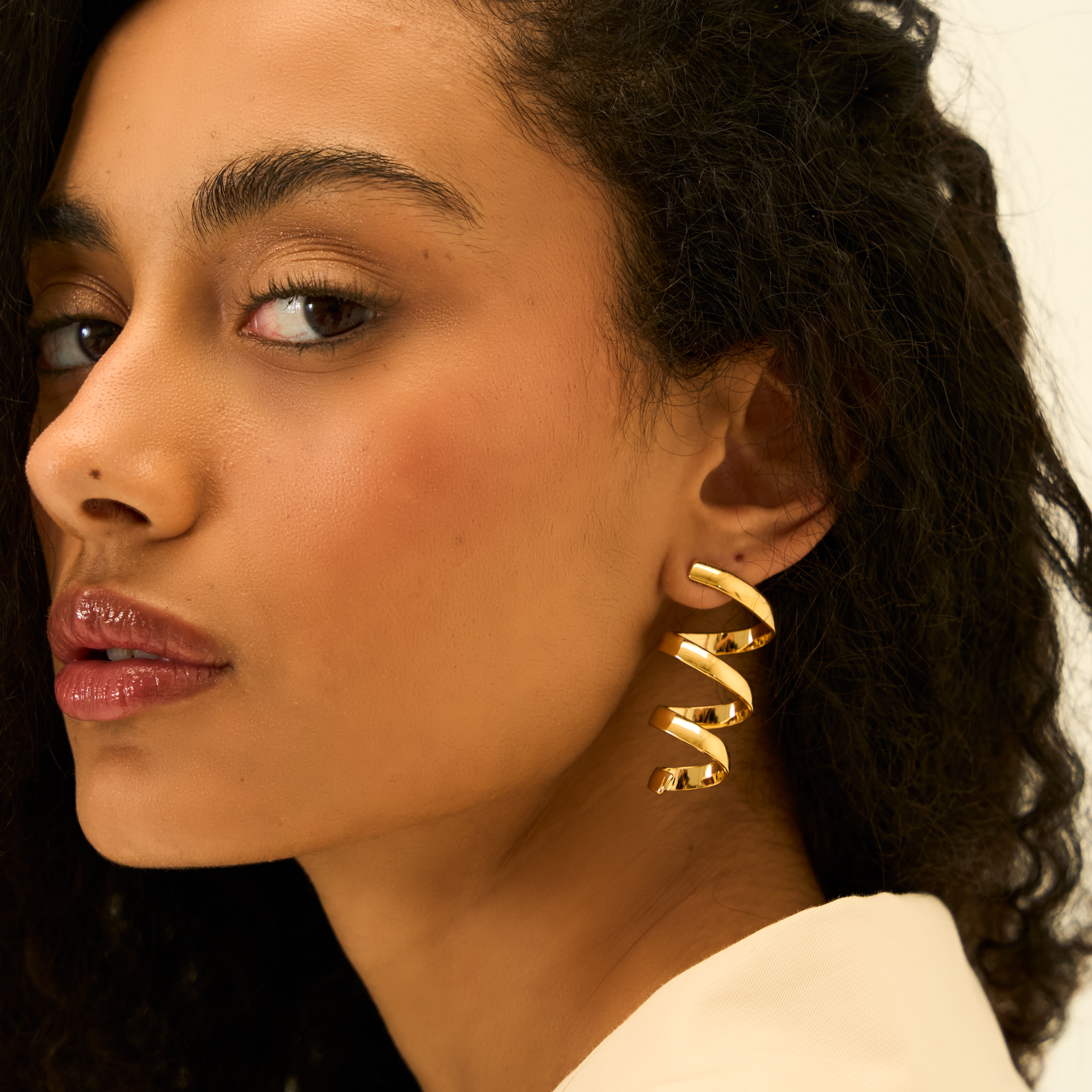 Sylvie Twisted Gold Earrings in 18K Gold Plated