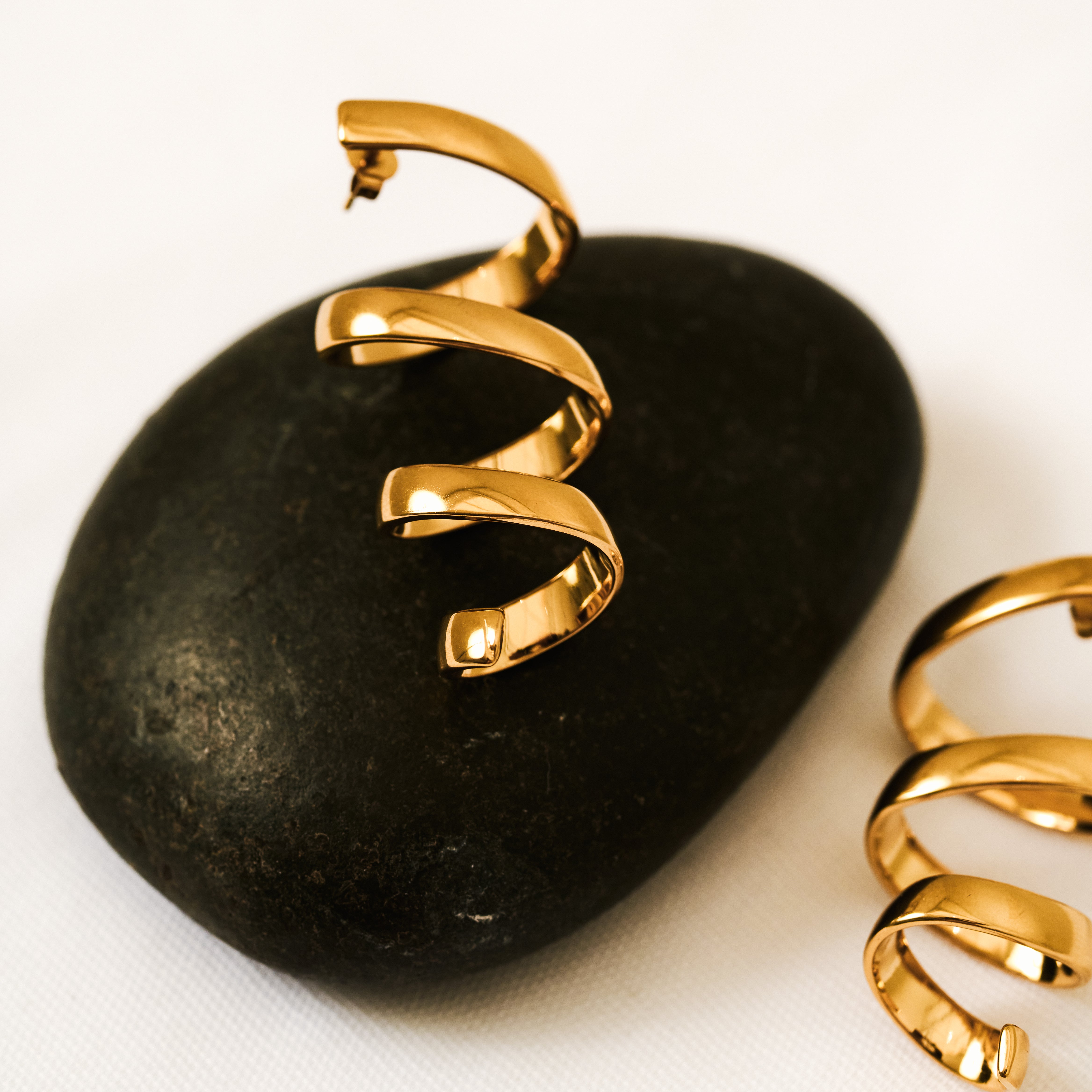 Sylvie Twisted Gold Earrings in 18K Gold Plated