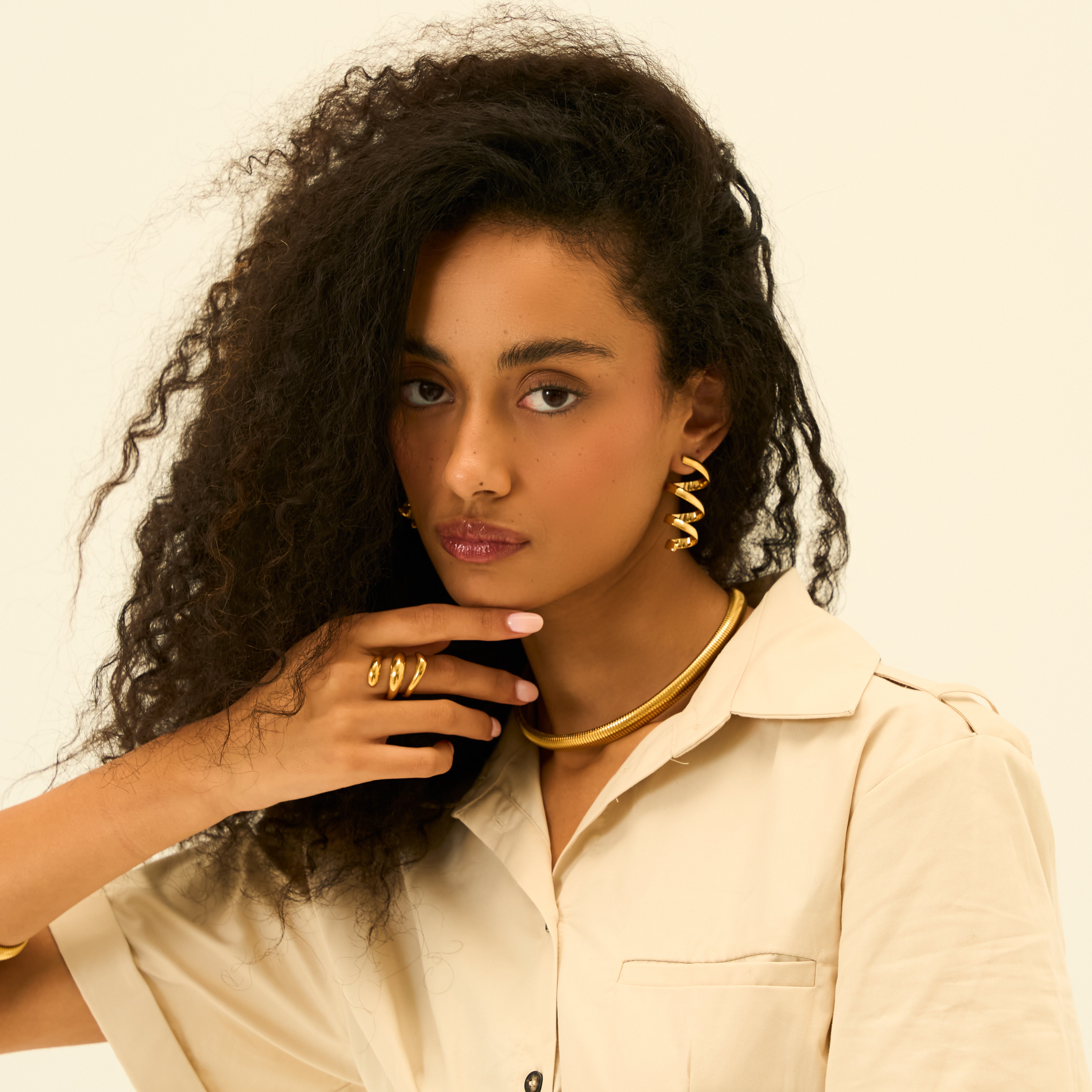 Sylvie Twisted Gold Ring in 18K Gold Plated