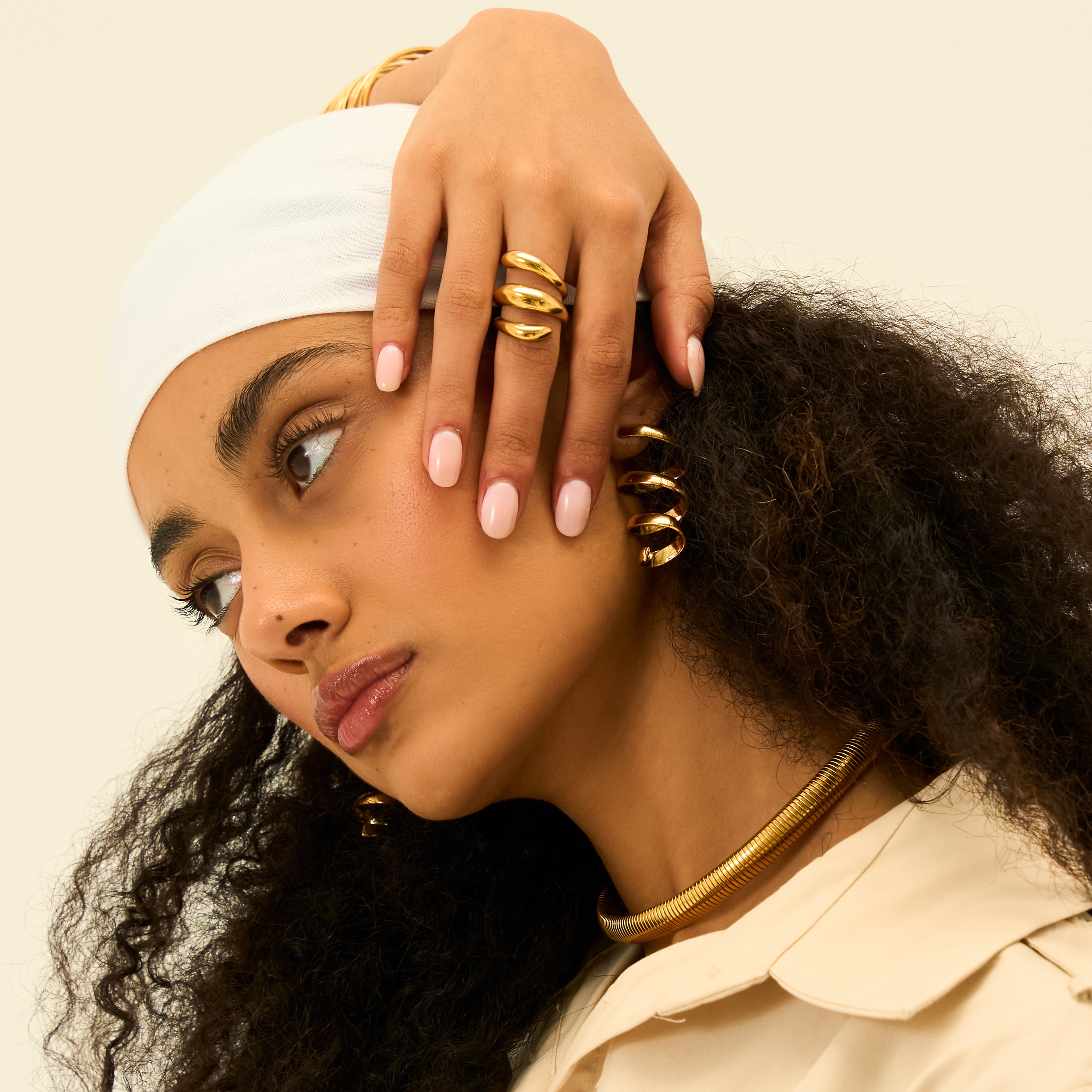 Sylvie Twisted Gold Ring in 18K Gold Plated