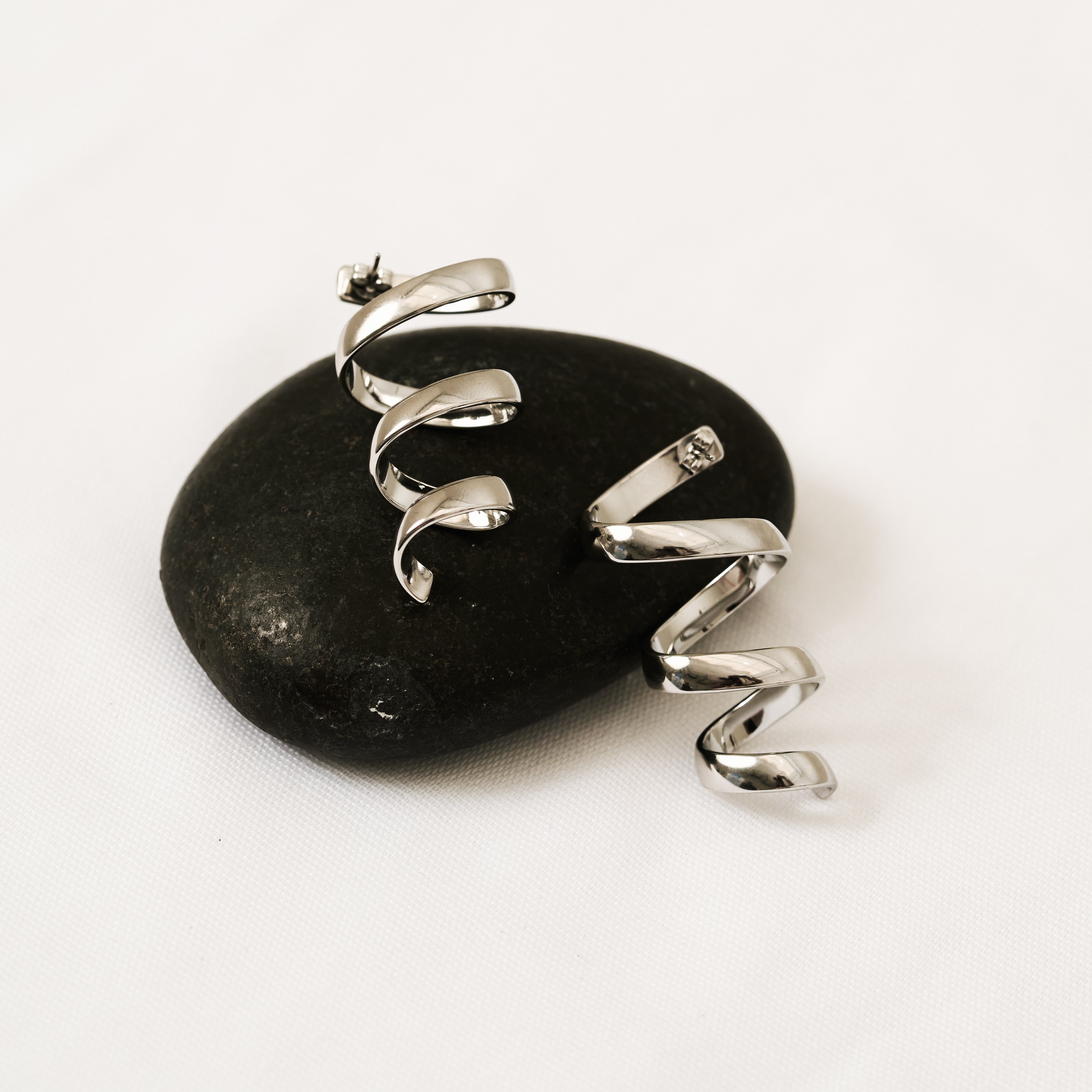 Sylvie Twisted Silver Earrings