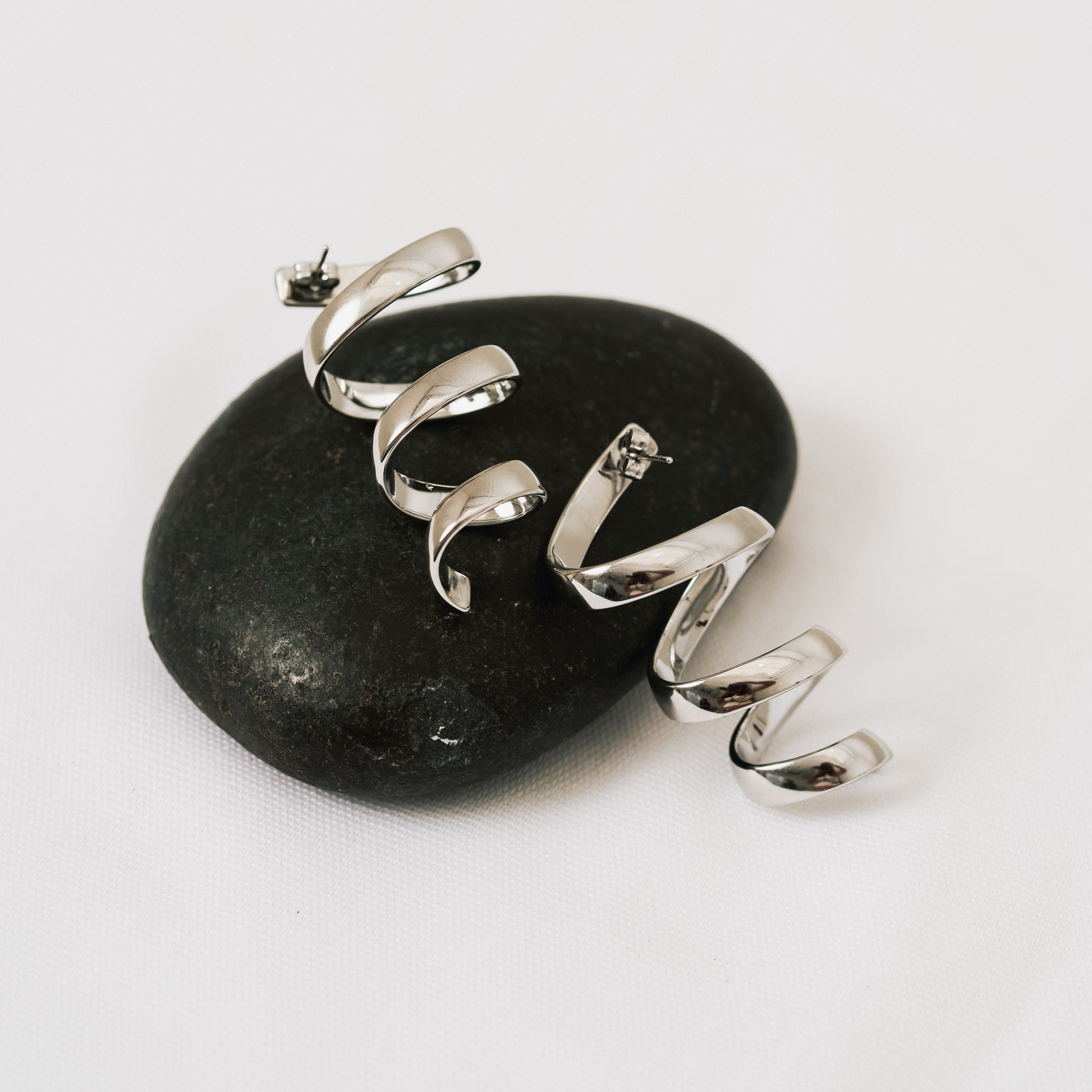 Sylvie Twisted Silver Earrings