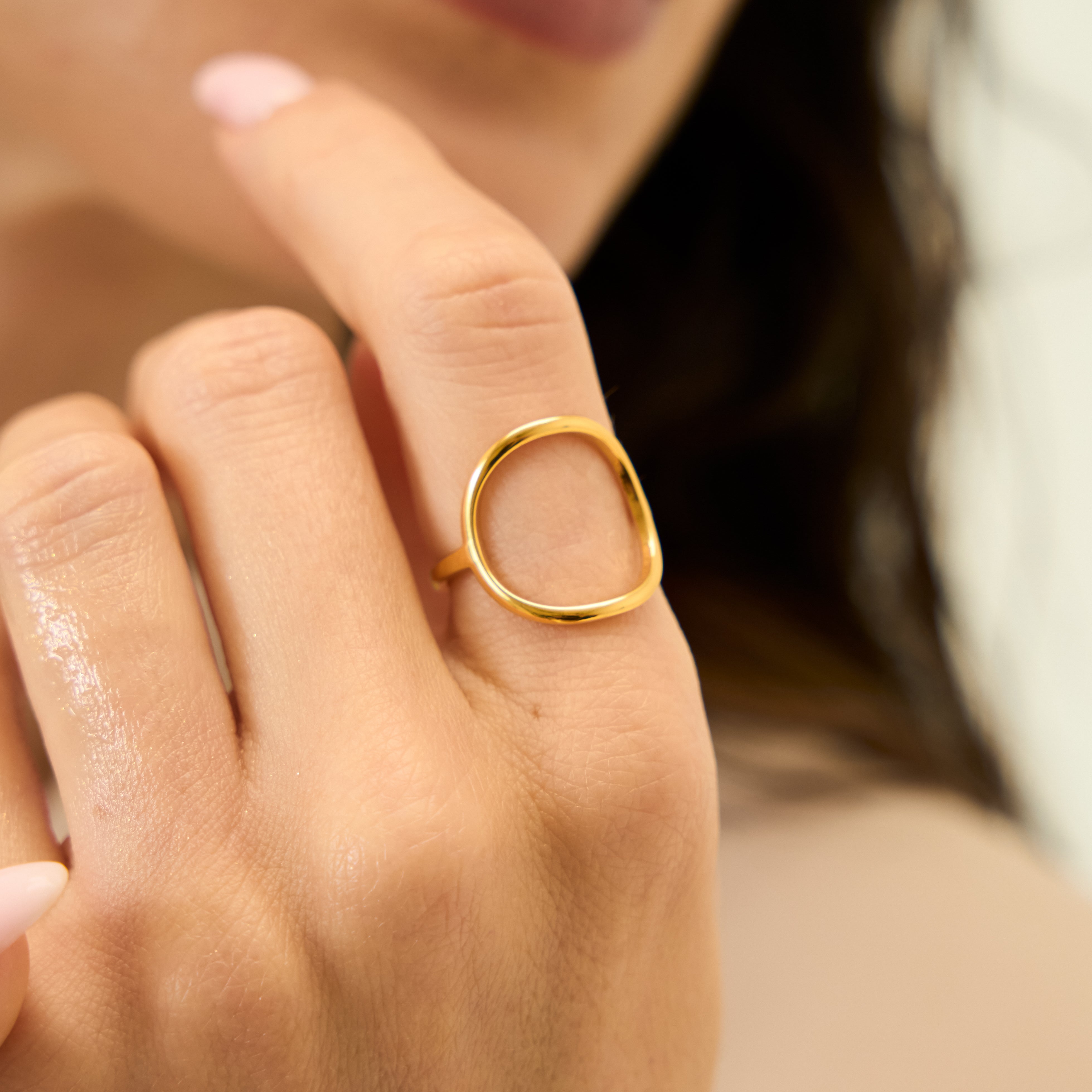 Camille Oval Ring in 18K Gold Plated