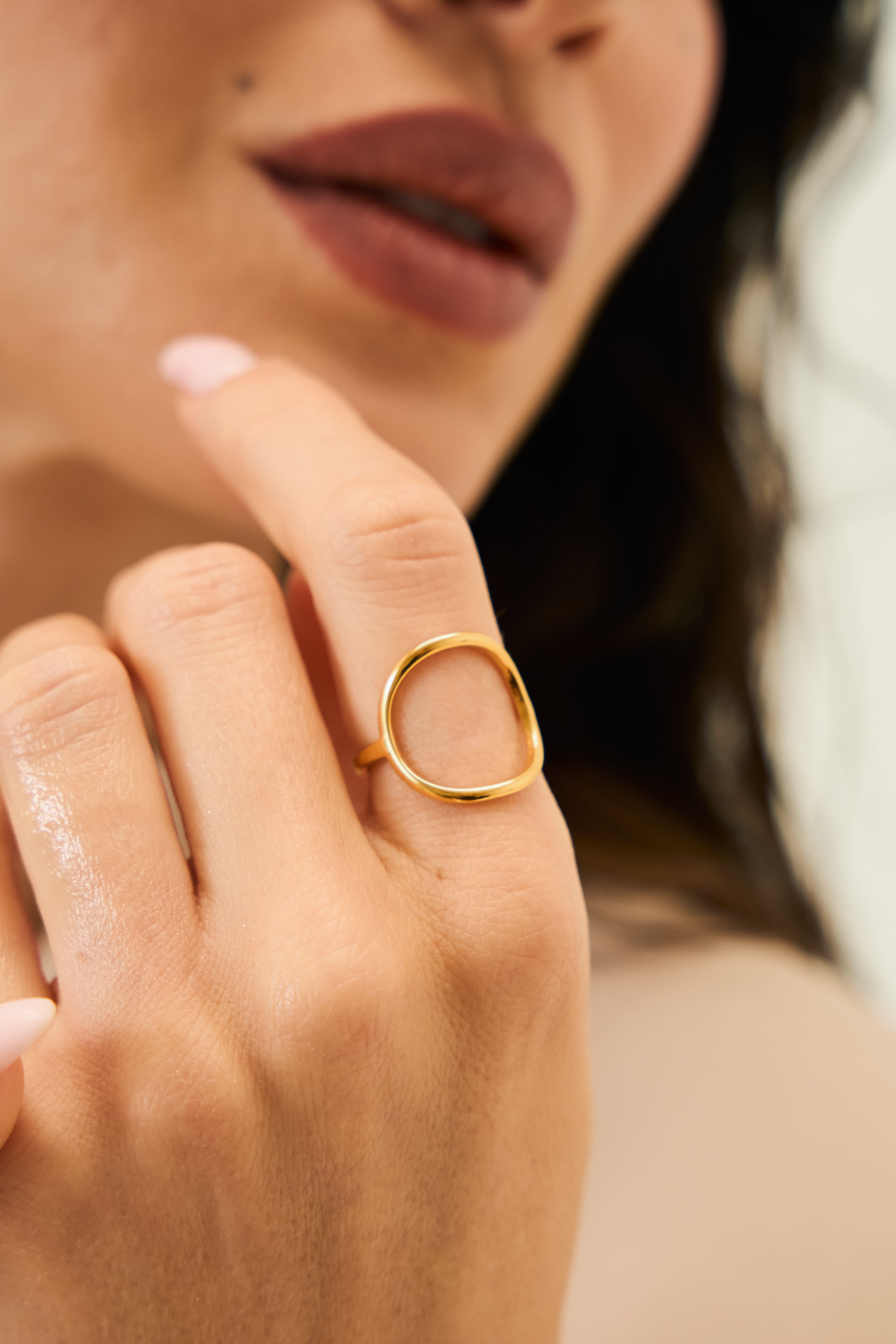 Camille Oval Ring in 18K Gold Plated