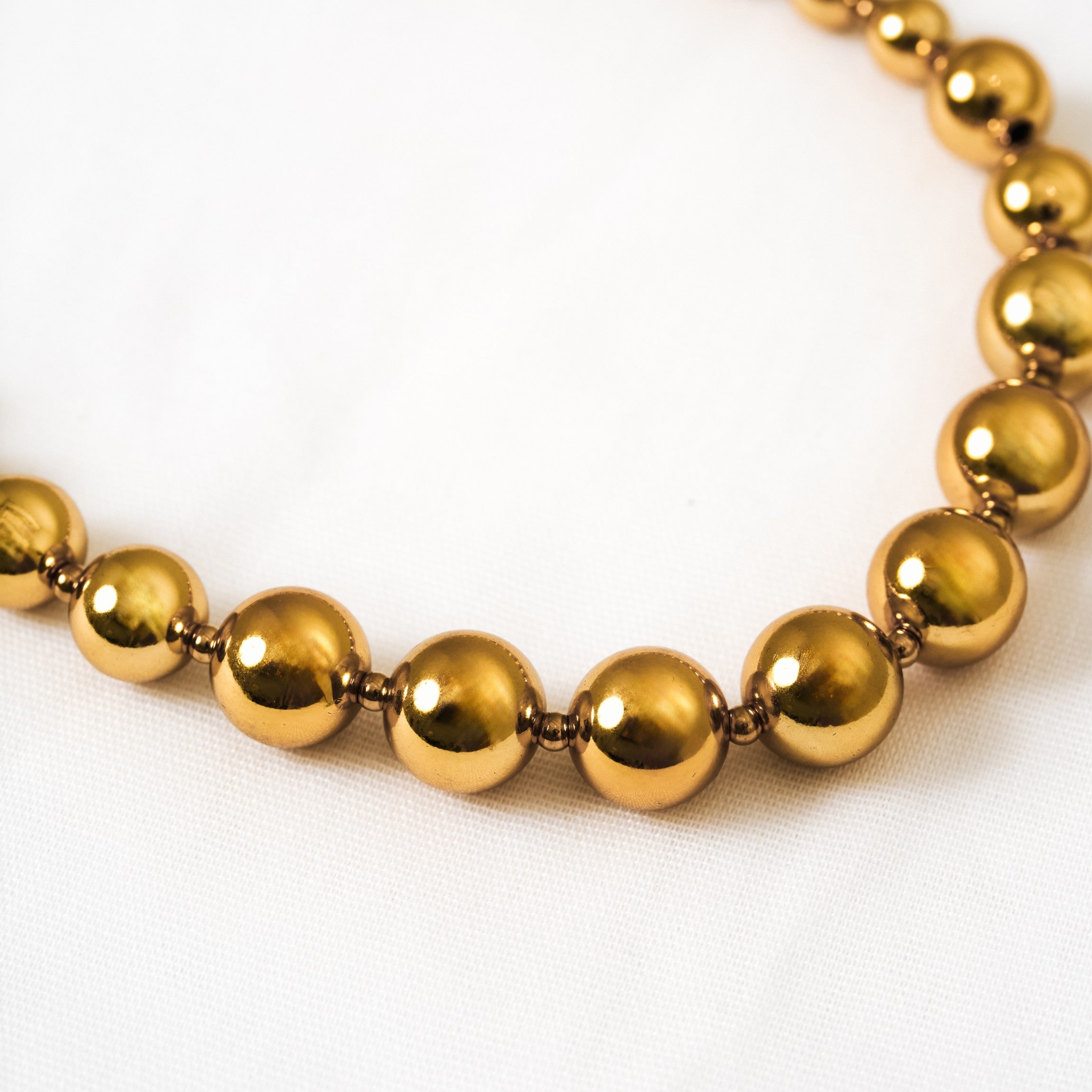 Lune Bead Statement Gold Necklace in 18K Gold Plated