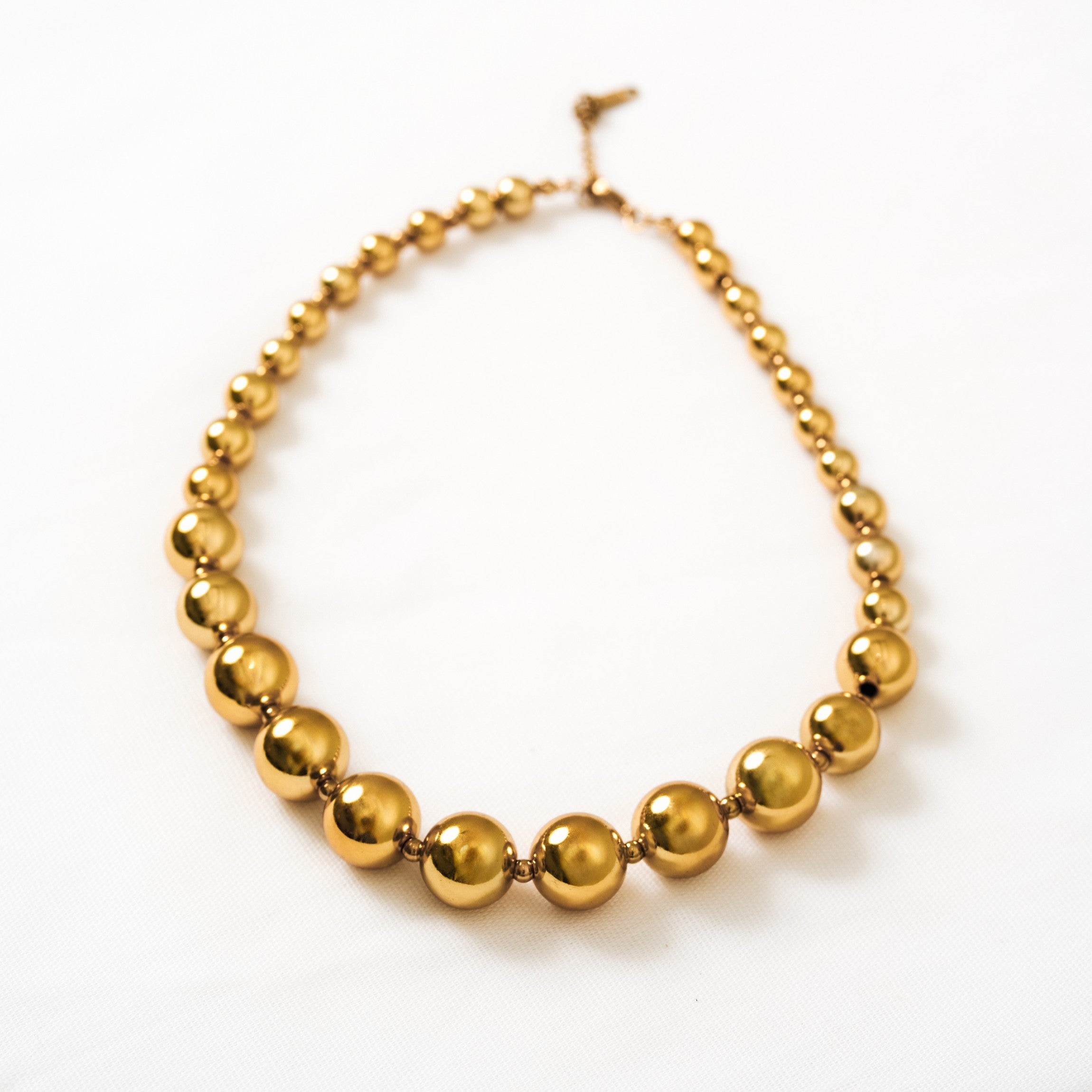 Lune Bead Statement Gold Necklace in 18K Gold Plated