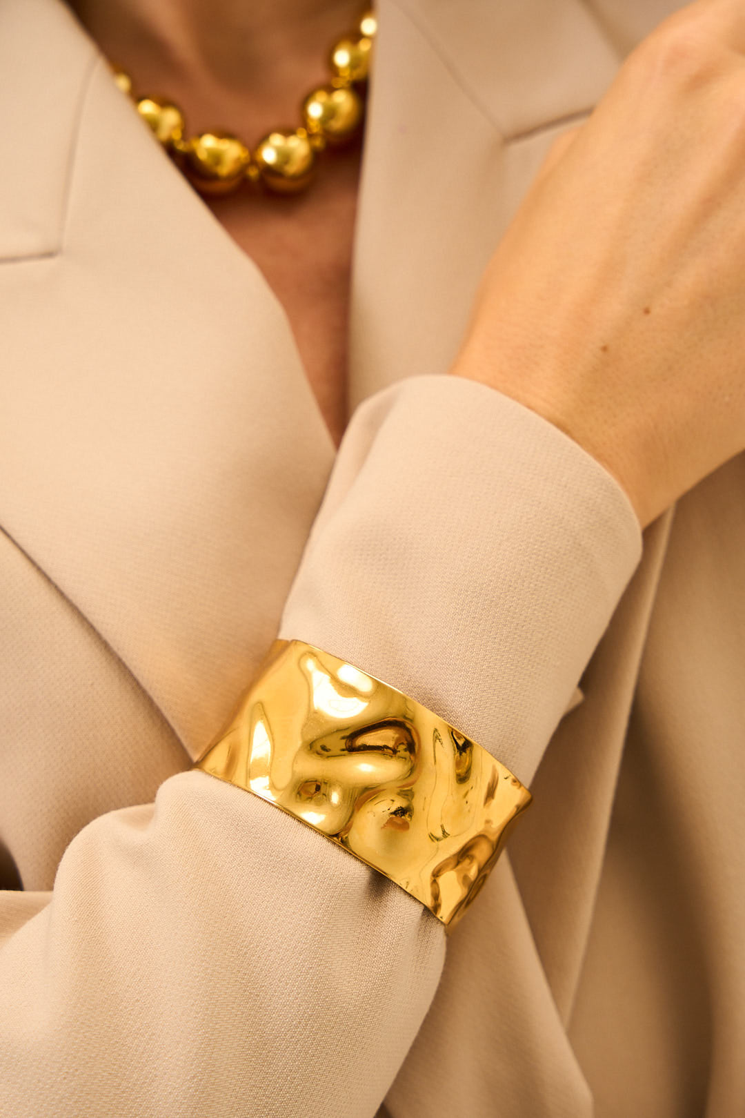Céline Wave Gold Cuff in 18K Gold Plated