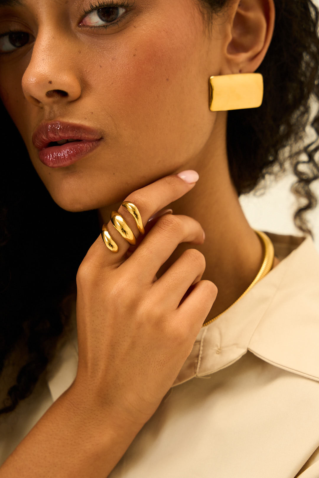 Claire Sculpt Earrings in 18K Gold Plated