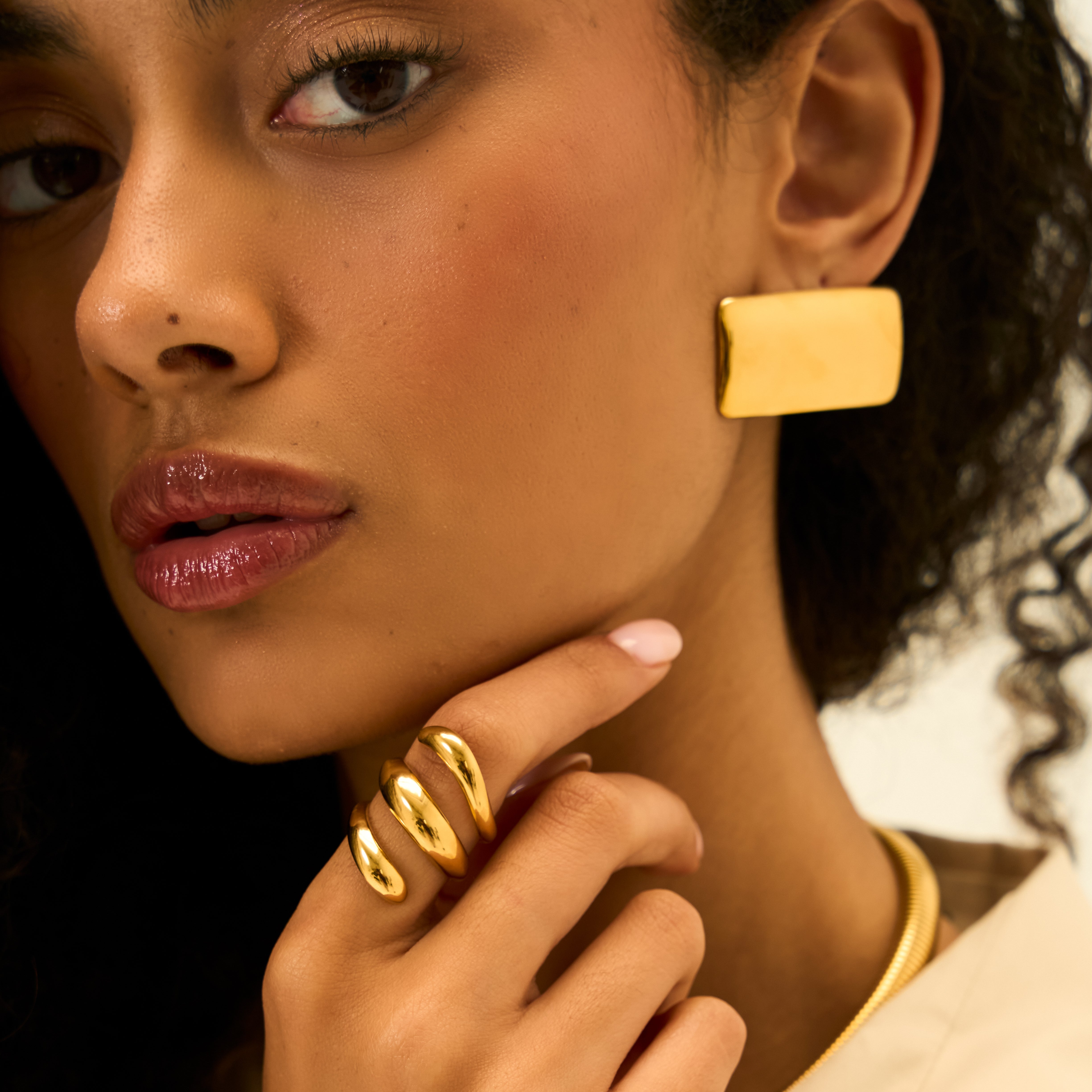 Claire Sculpt Earrings in 18K Gold Plated