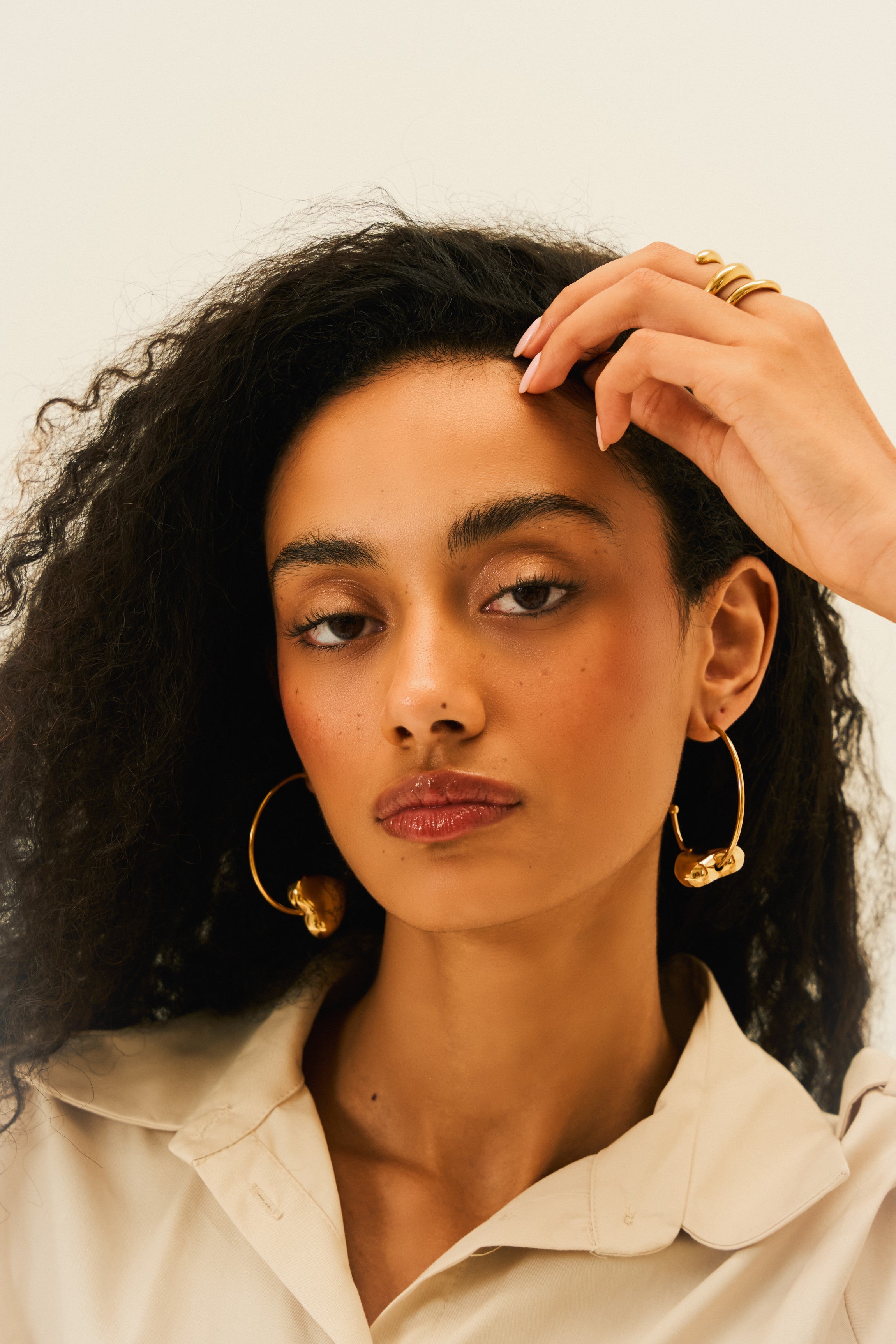 Amora Hoop Earrings in 18K Gold Plated