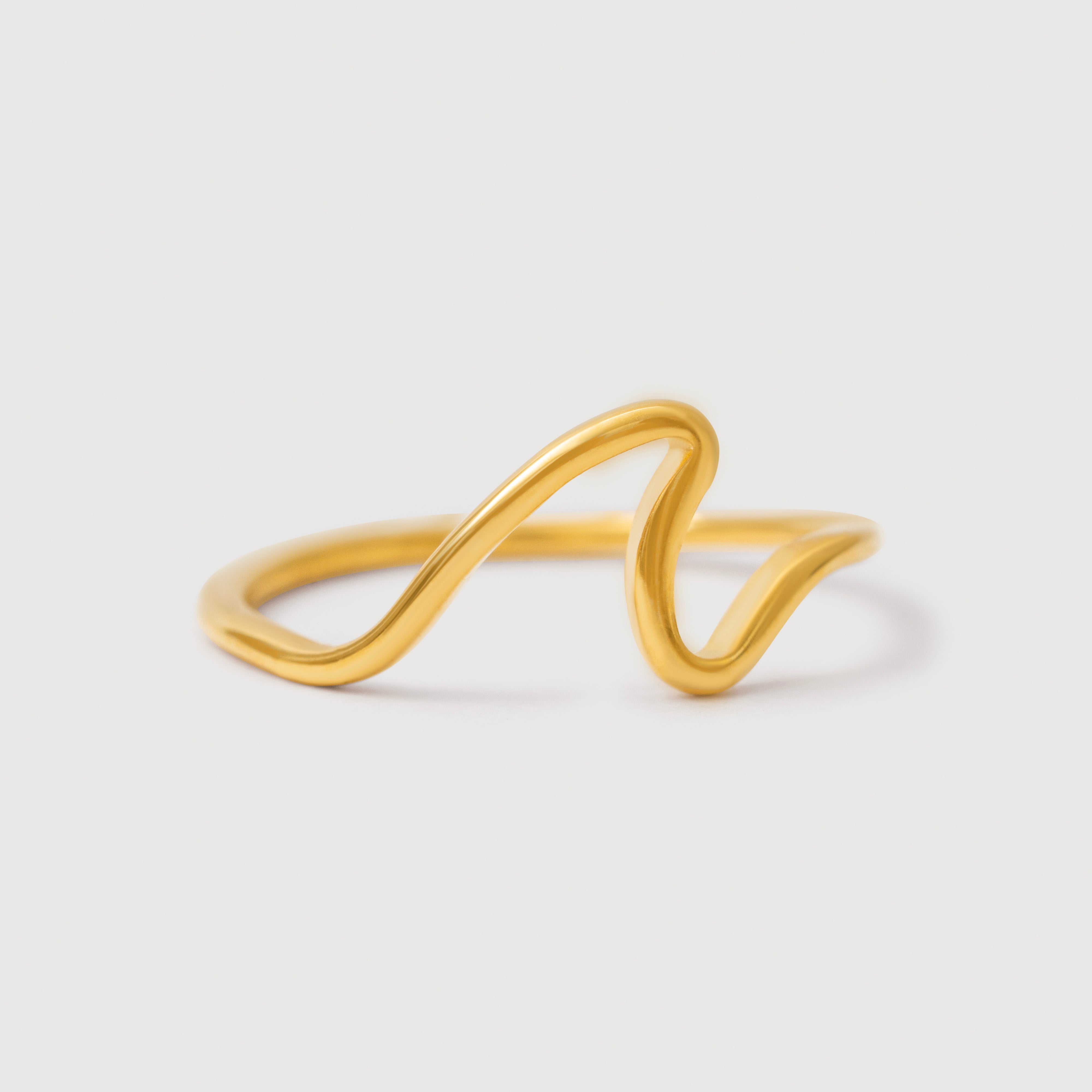 Canggu Wave Ring in 18K Gold Plated