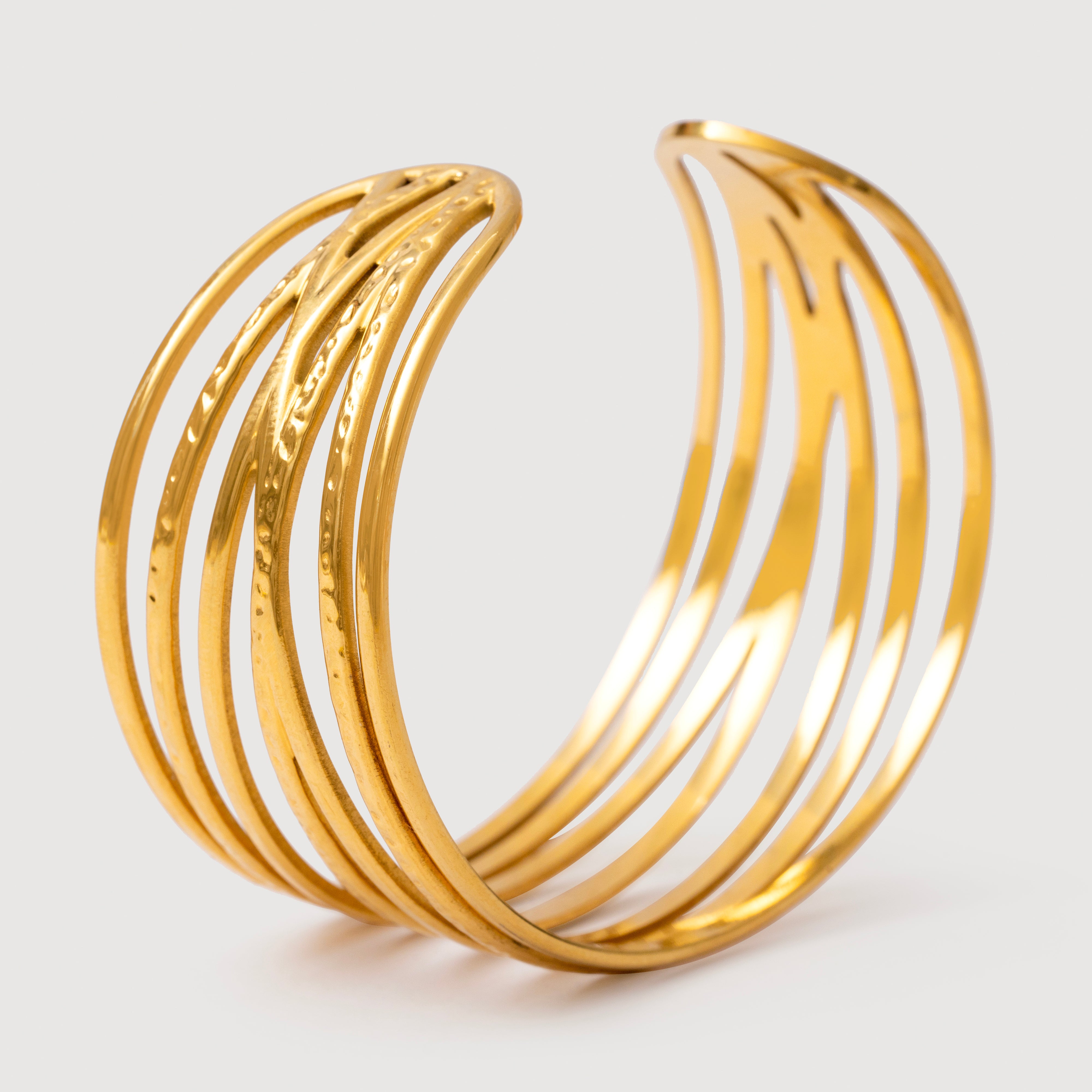 Ollena Cuff Bracelet in 18K Gold Plated