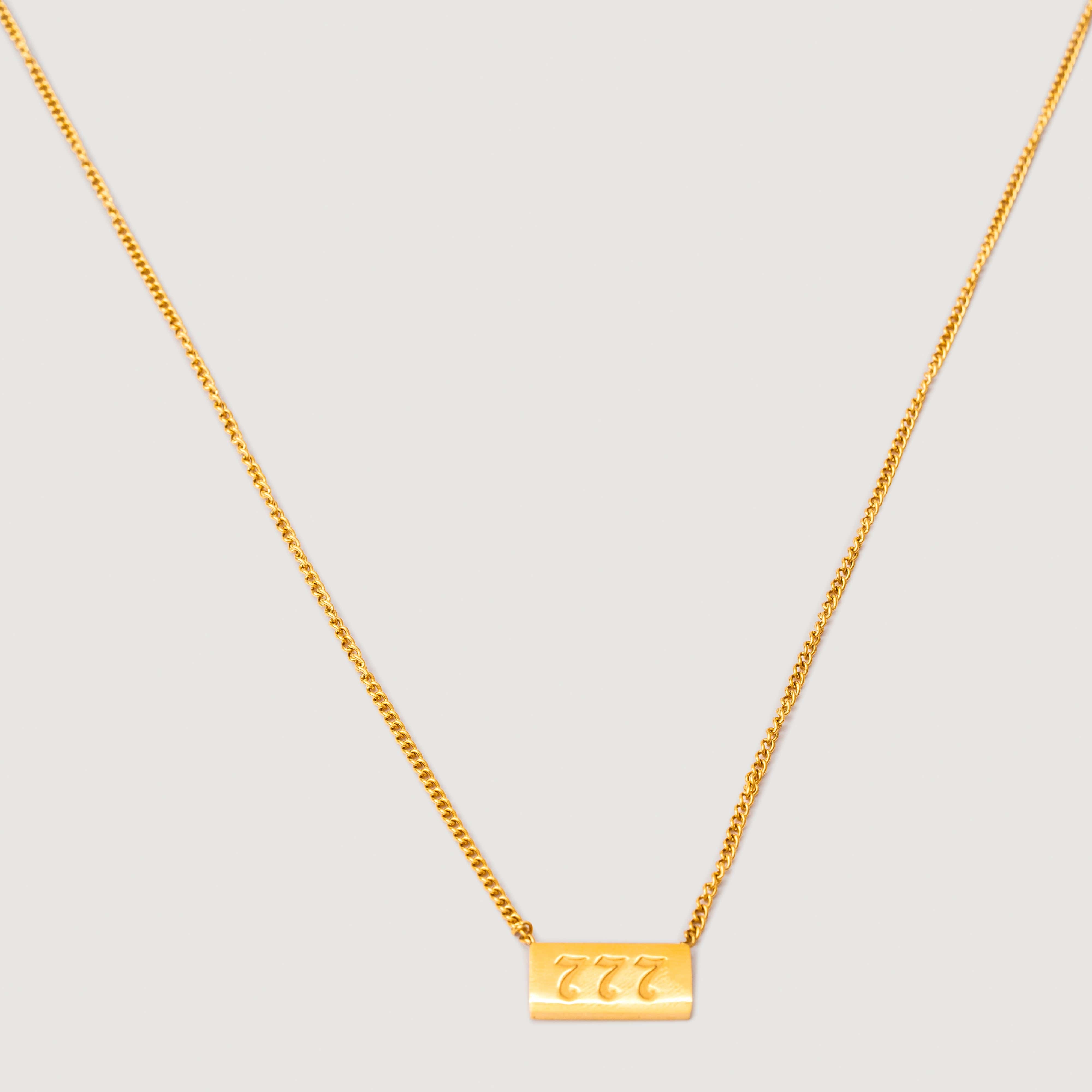 Athena Fortune 777 Pendant Necklace in 18K Gold Plated