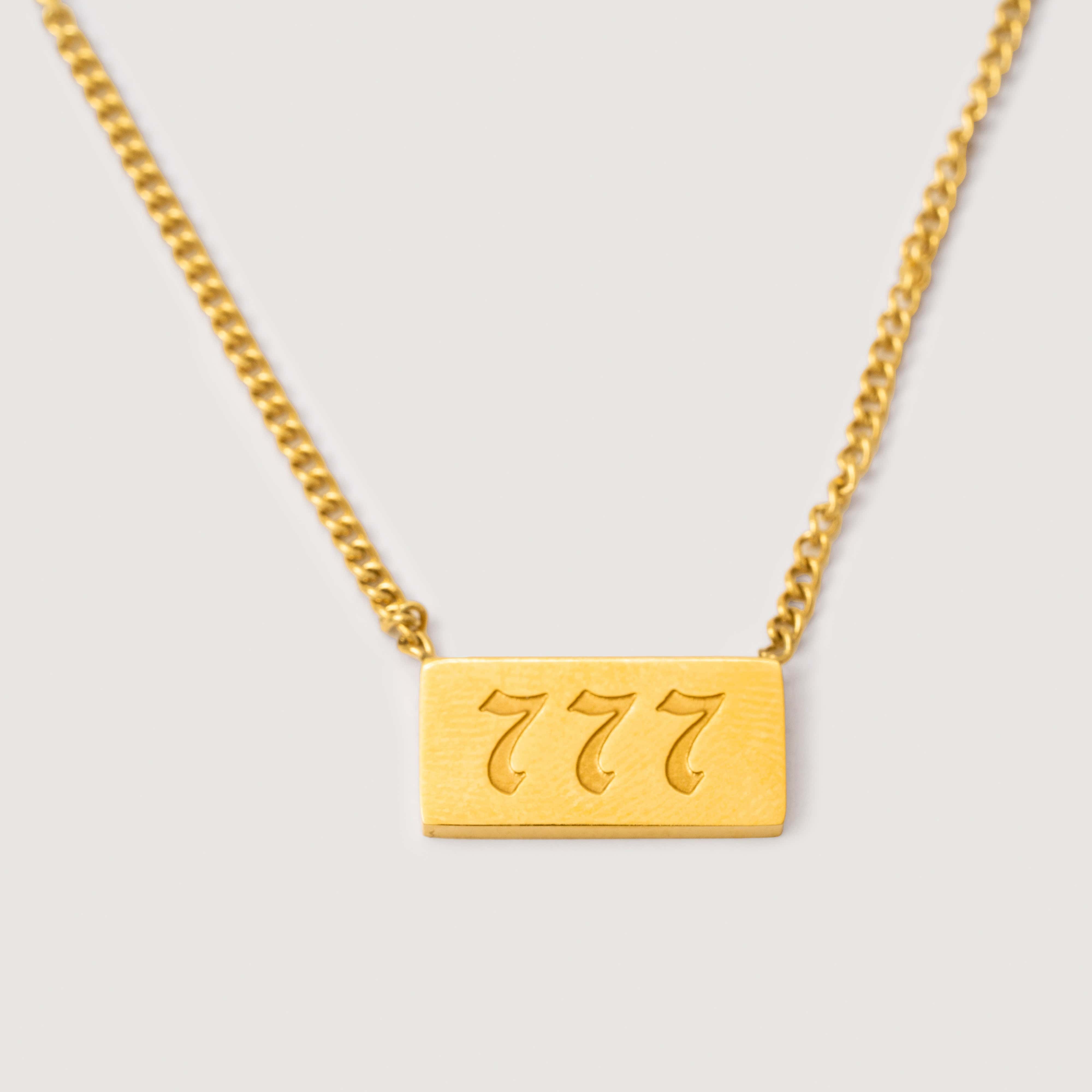 Athena Fortune 777 Pendant Necklace in 18K Gold Plated