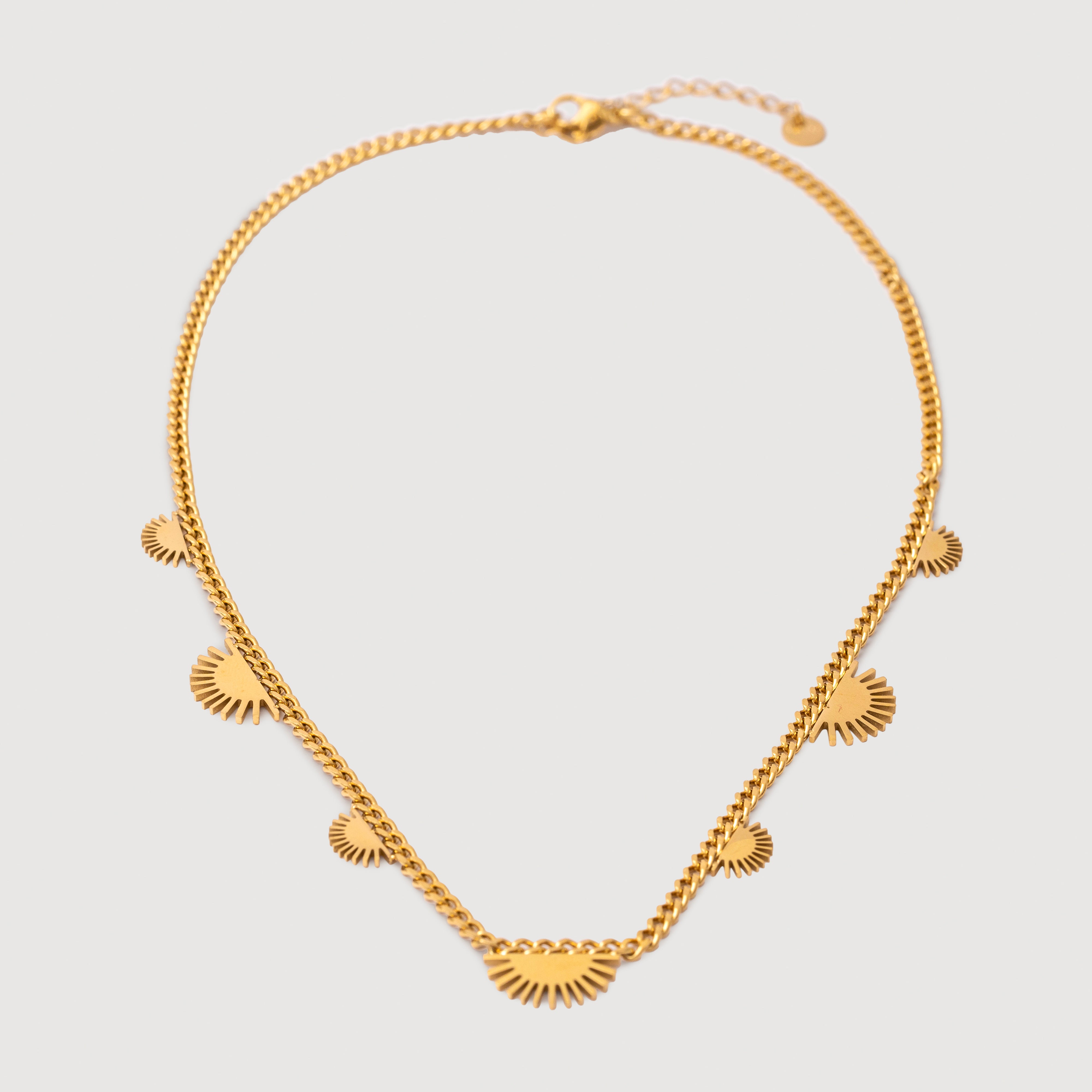 Batur Sunrise Motif Chain Necklace in 18K Gold Plated