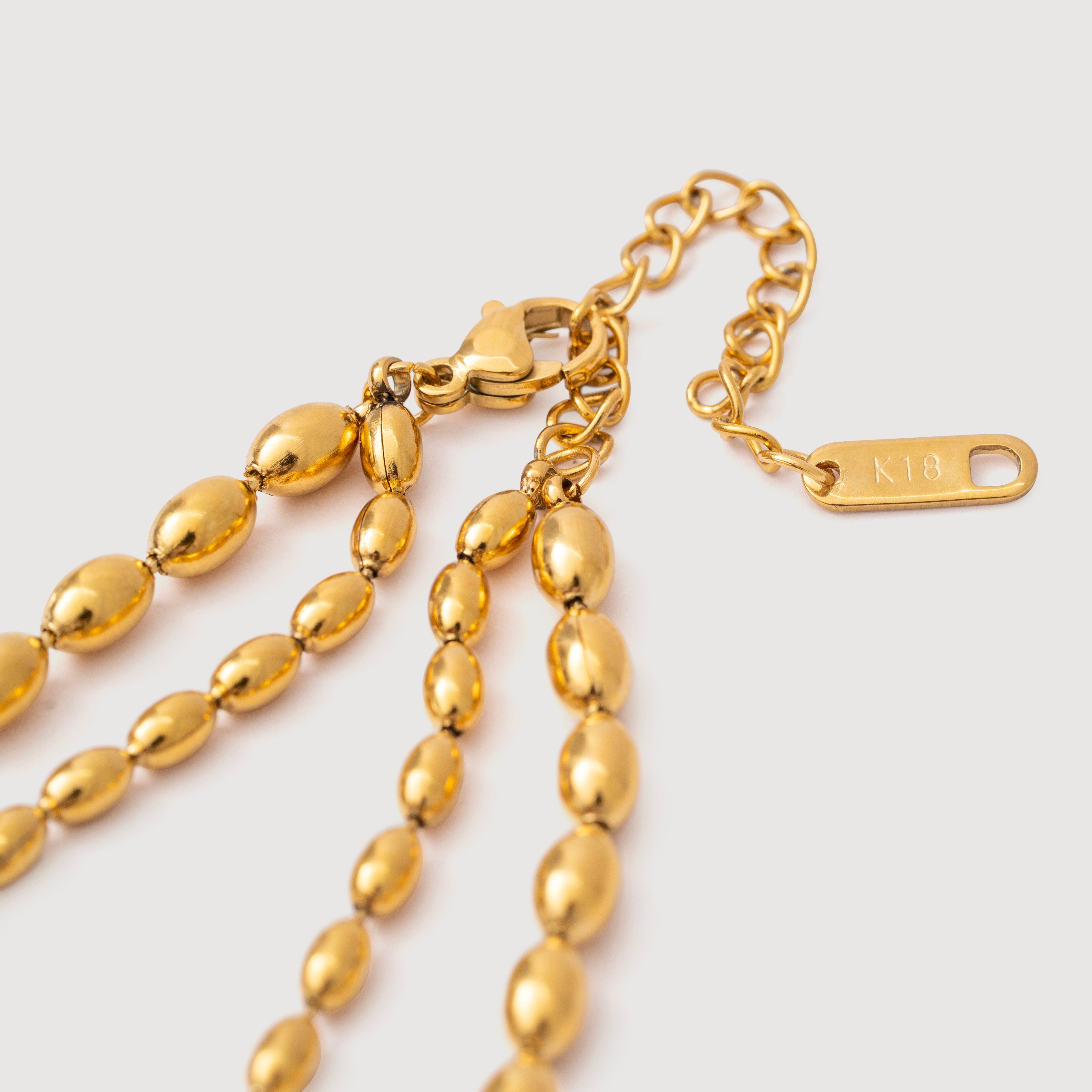 Emas Gold Beaded Layered Necklace in 18K Gold Plated