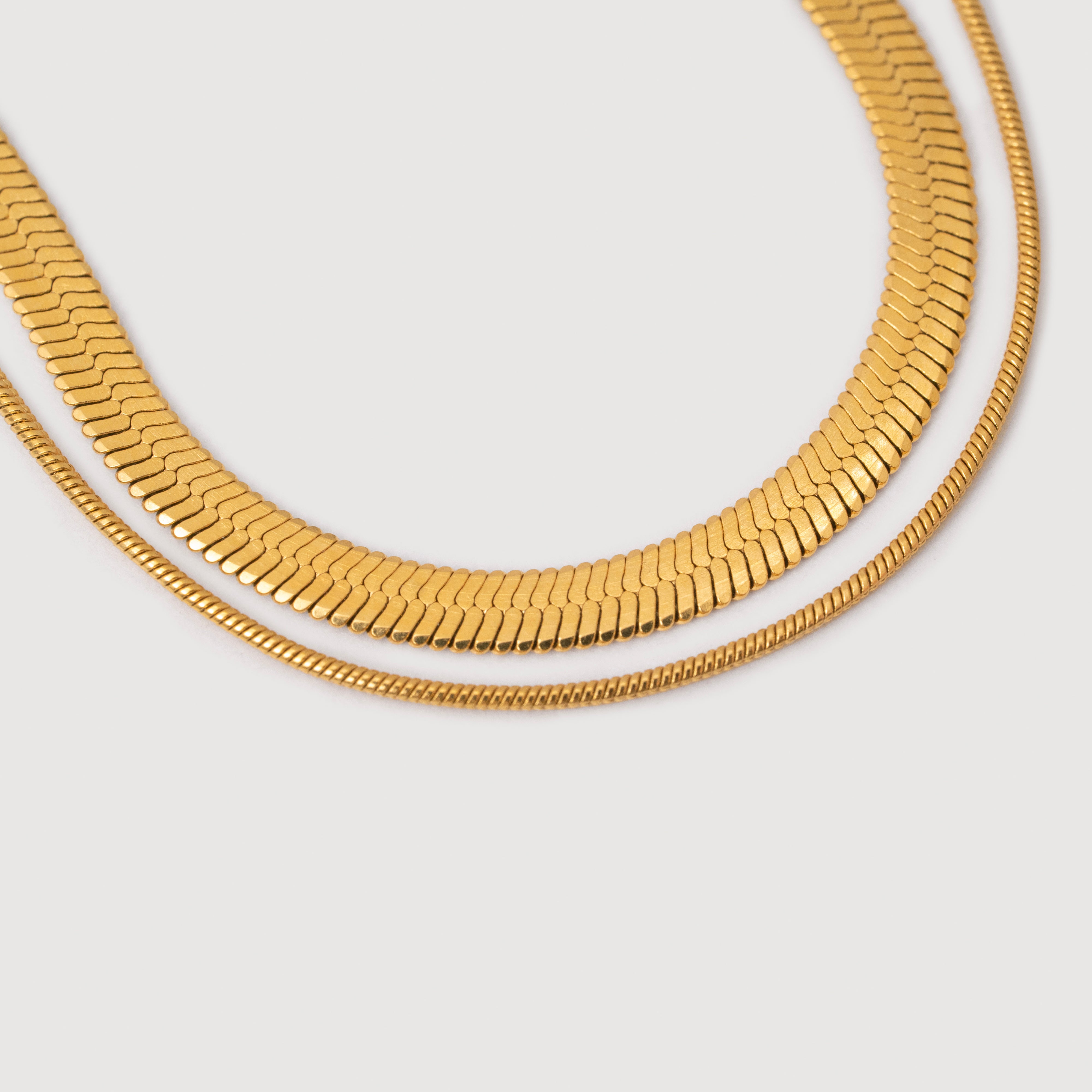 Xena Layered Necklace in 18K Gold Plated