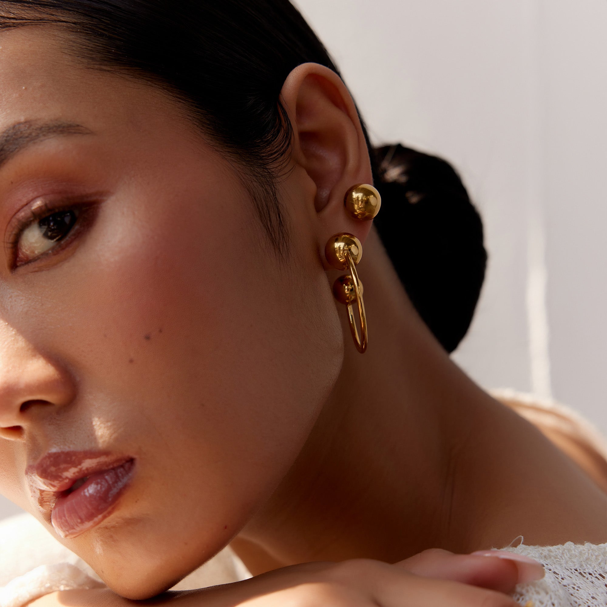 Ares Statement Earrings in 18K Gold Plated