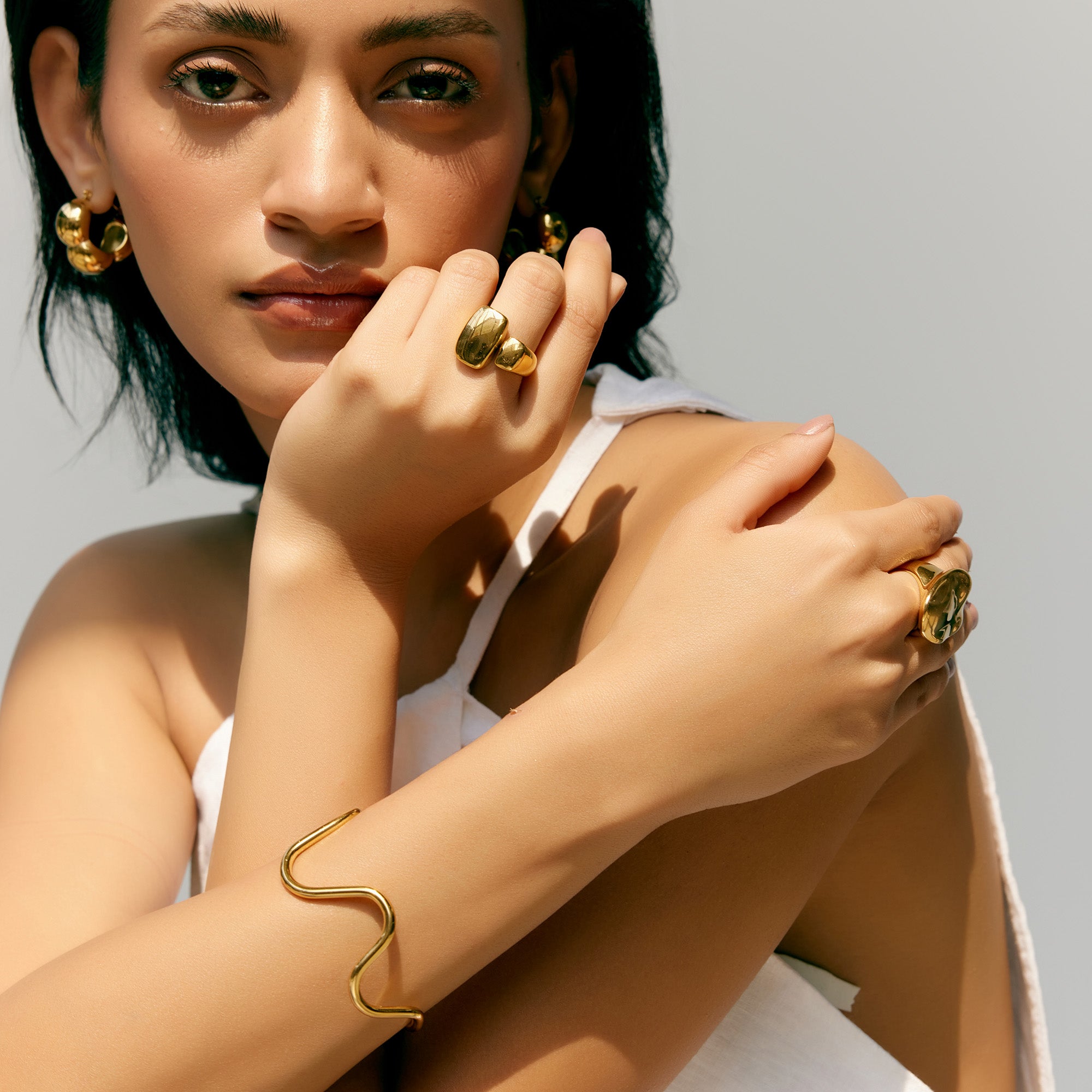 Yemaya Bangle Bracelet in 18K Gold Plated