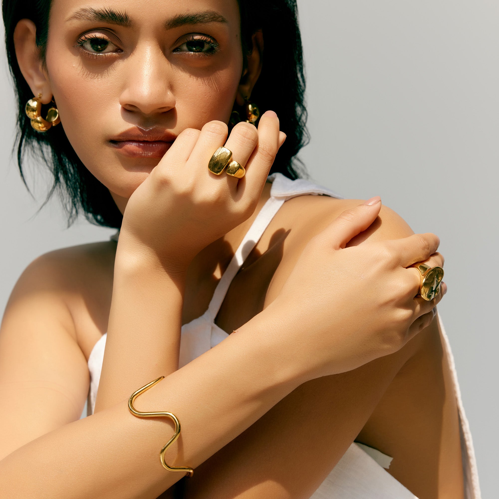 Rhonda Chunky Ring in 18K Gold Plated