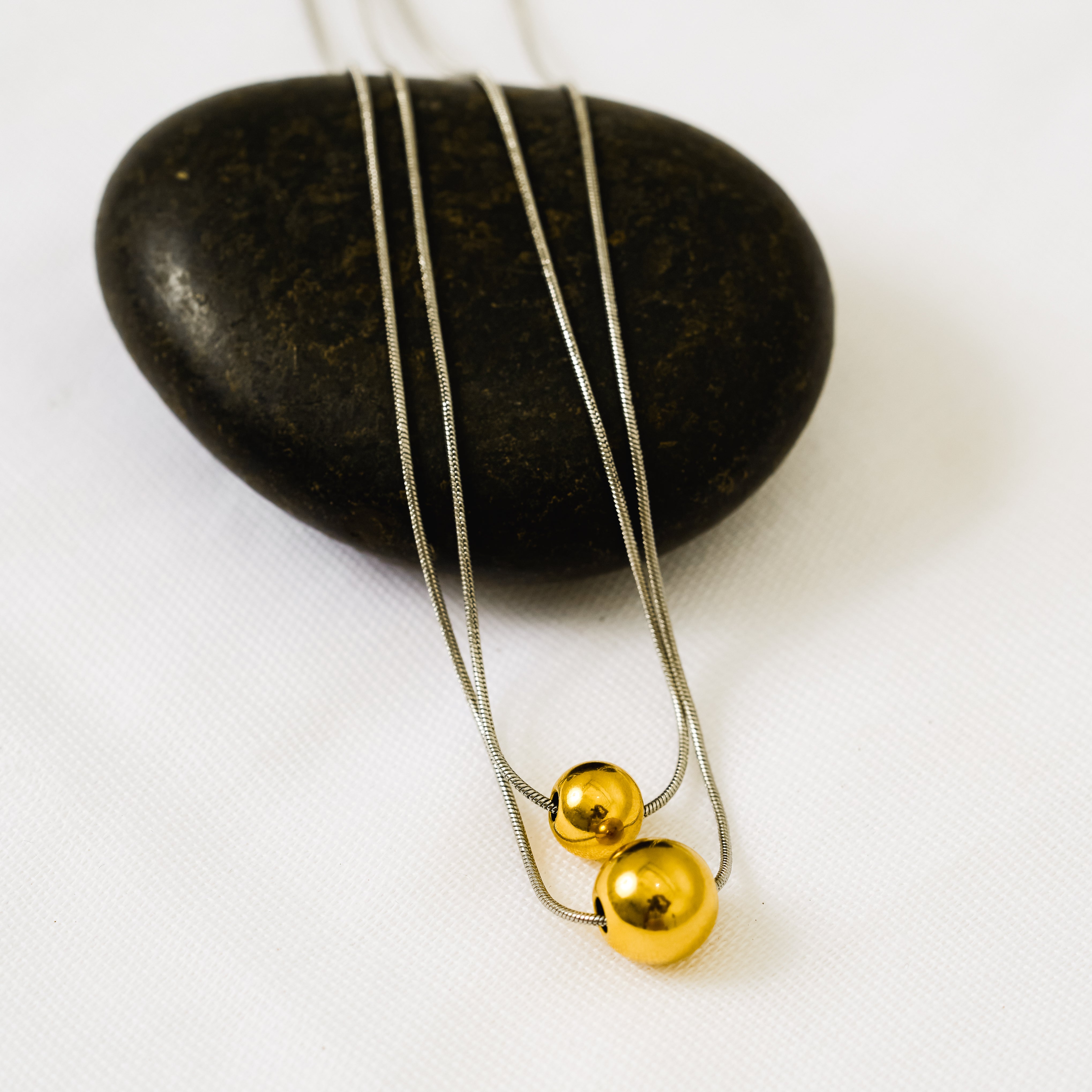 Eclipsia Necklace - Mixed Metals Layered Chain