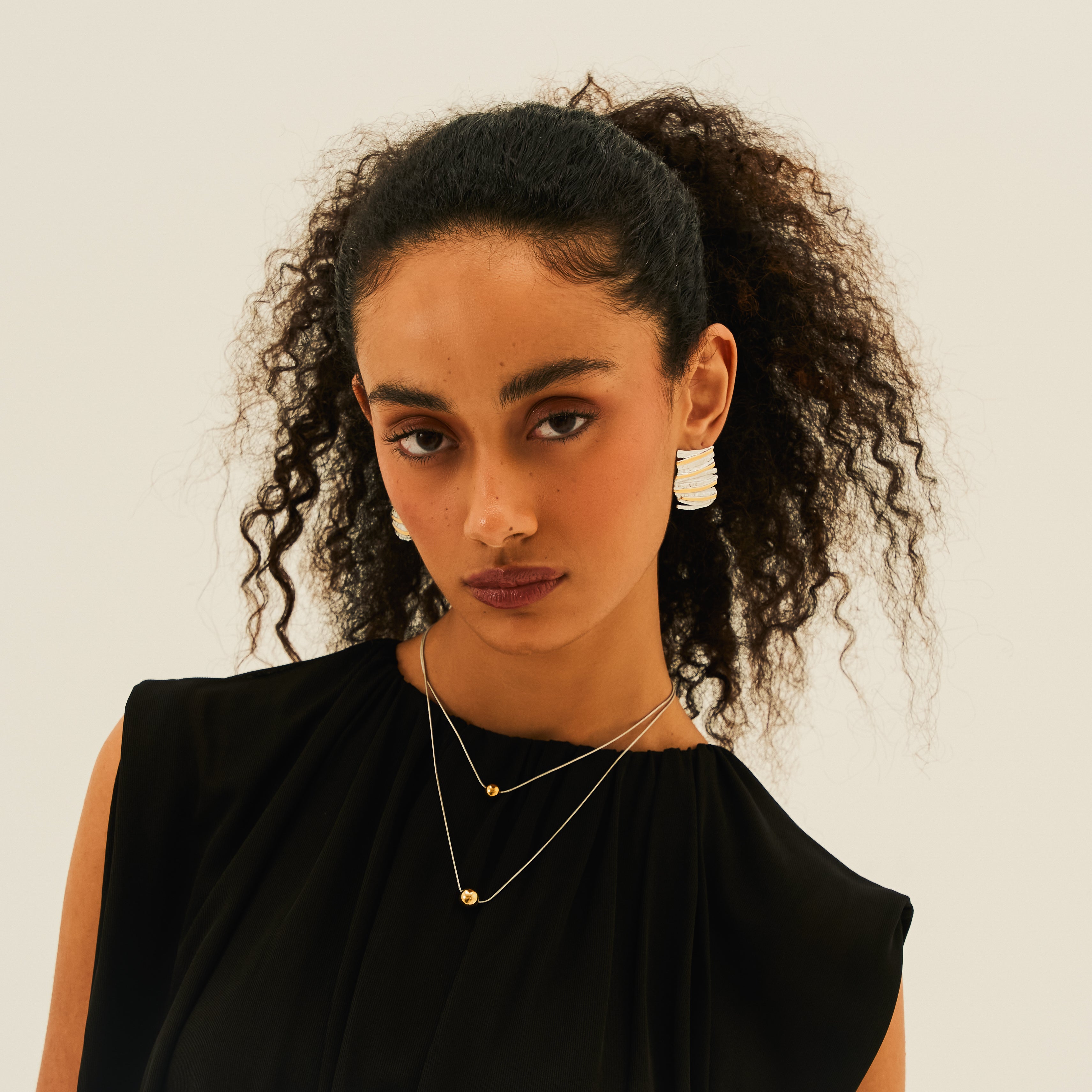 Eclipsia Necklace - Mixed Metals Layered Chain