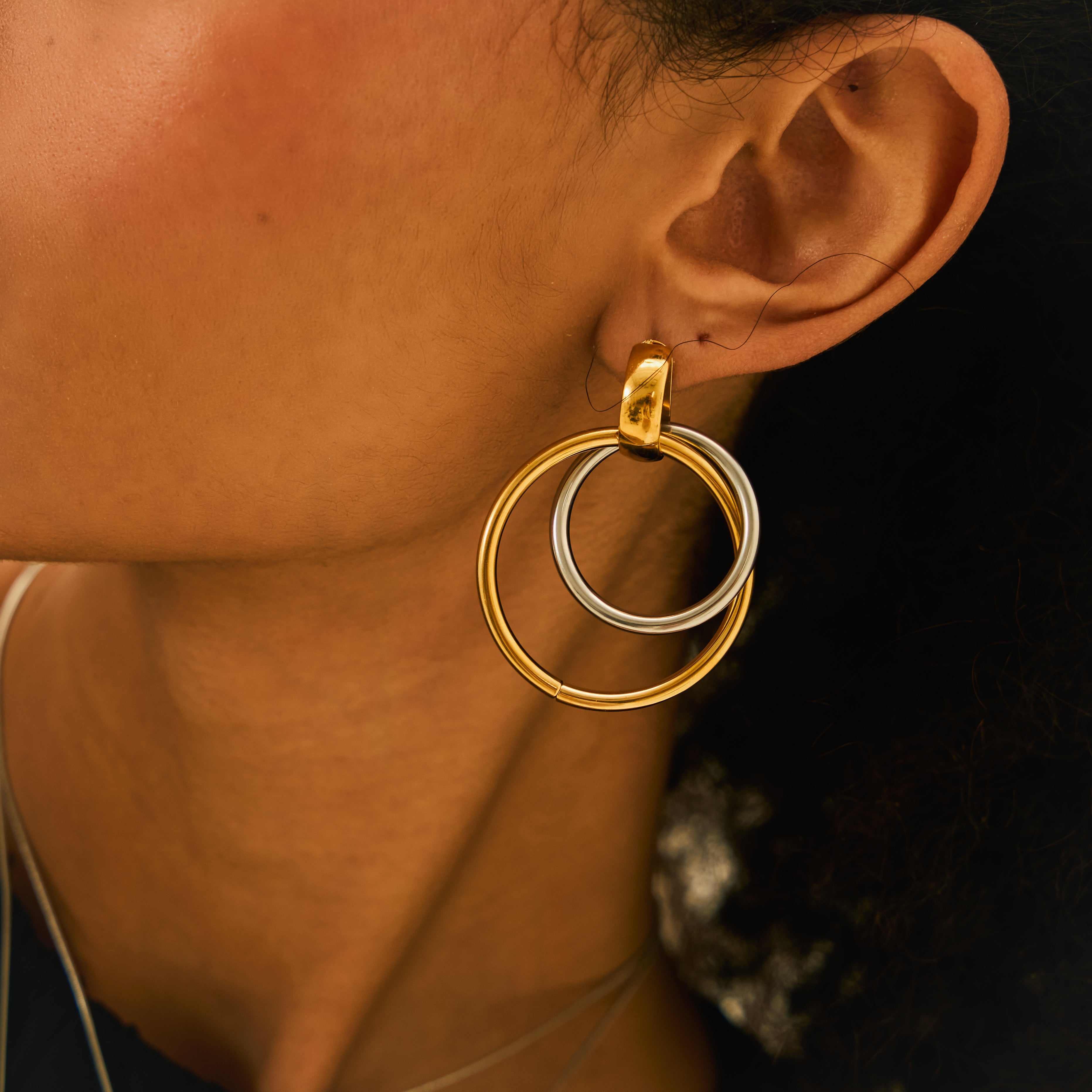 Ora Loop Earrings – Mixed Metals Sculptural Hoops